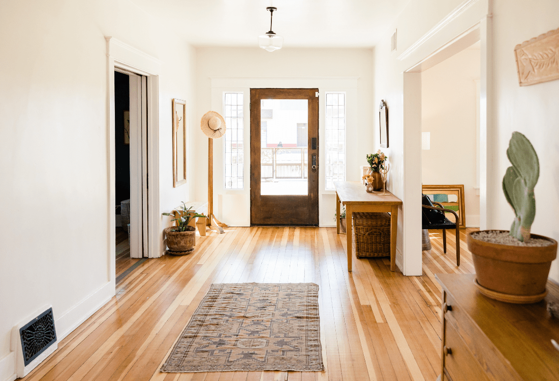 A couple is considering how to future-proof their home to be suitable for the child they are expecting.